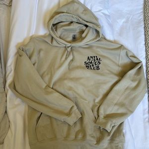 Antisocial Wives Club Hoodie Tan Size Large